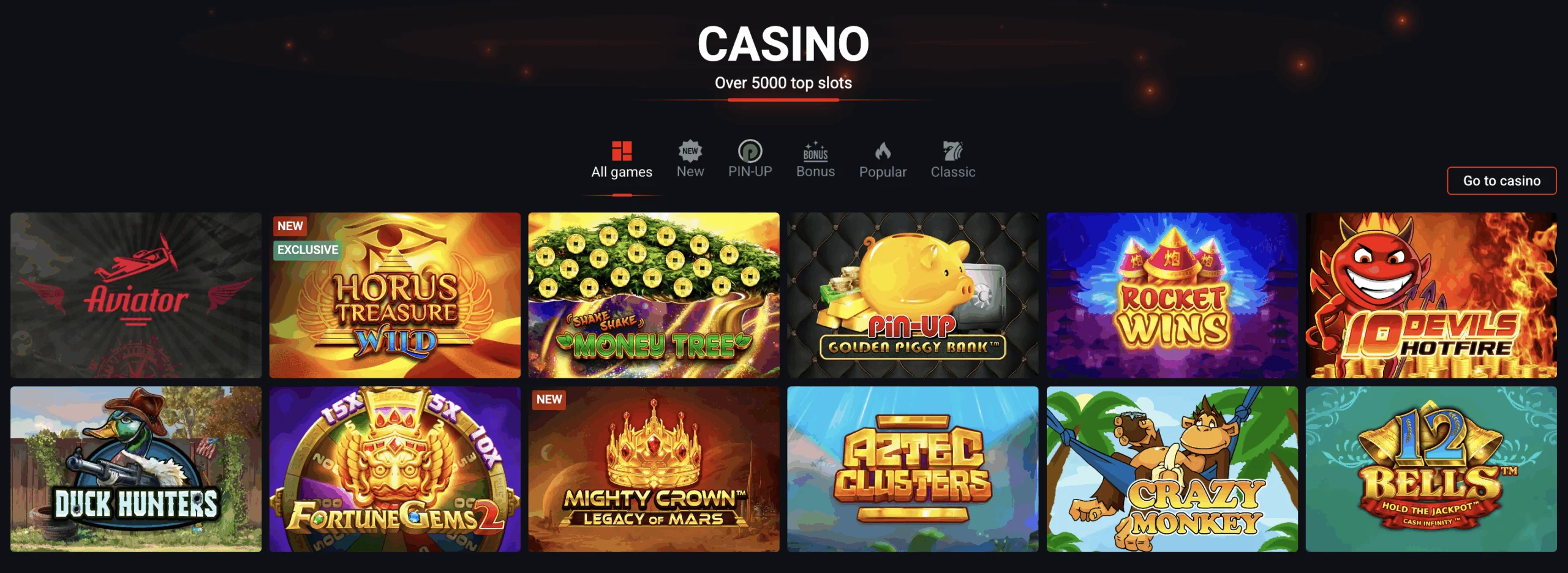 games at Pin Up Casino Guyana